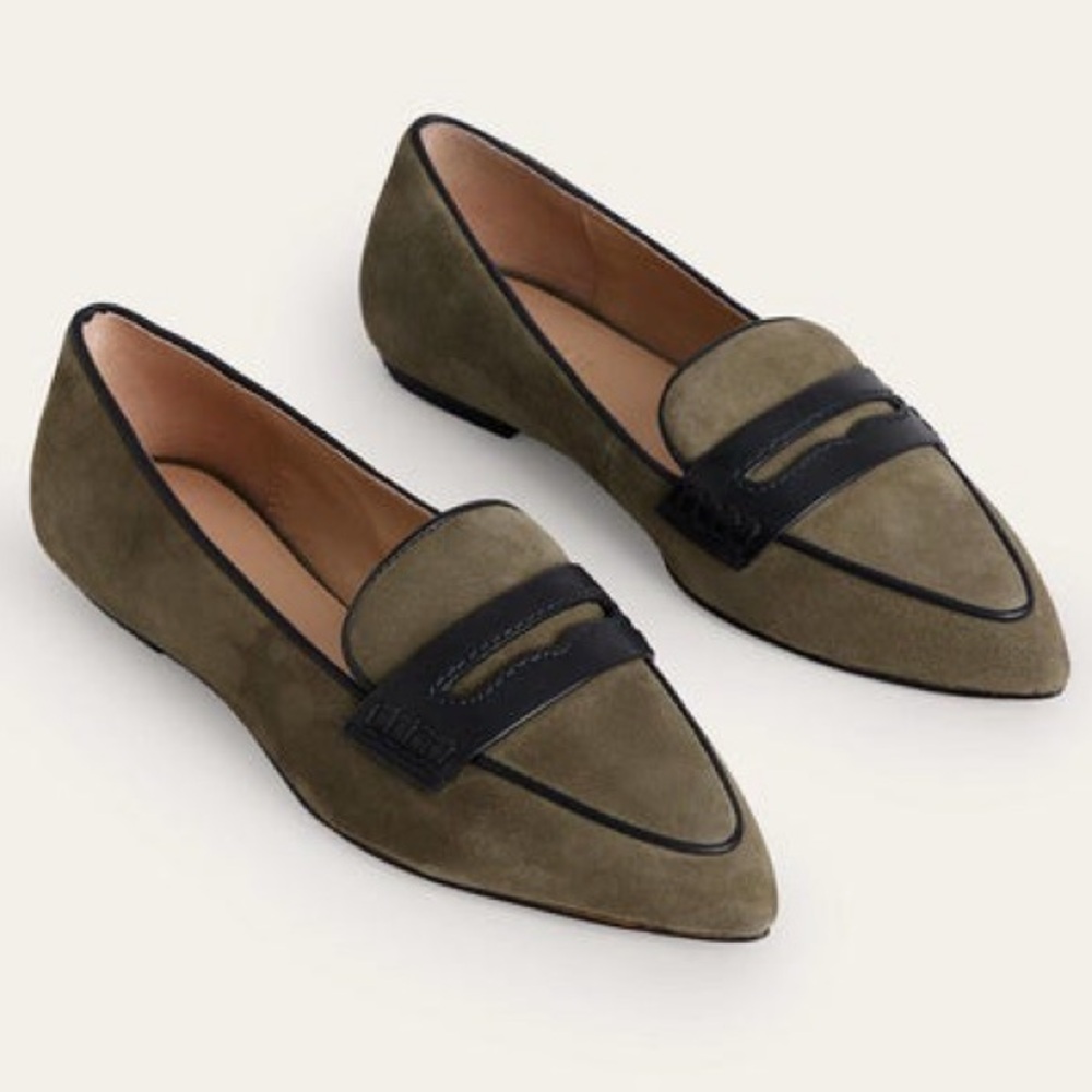 Boden Olive and Black Loafers